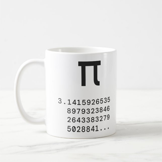 Pi-symbol och Pi:s decimaler Mattelehrer Kaffemugg (Vänster)