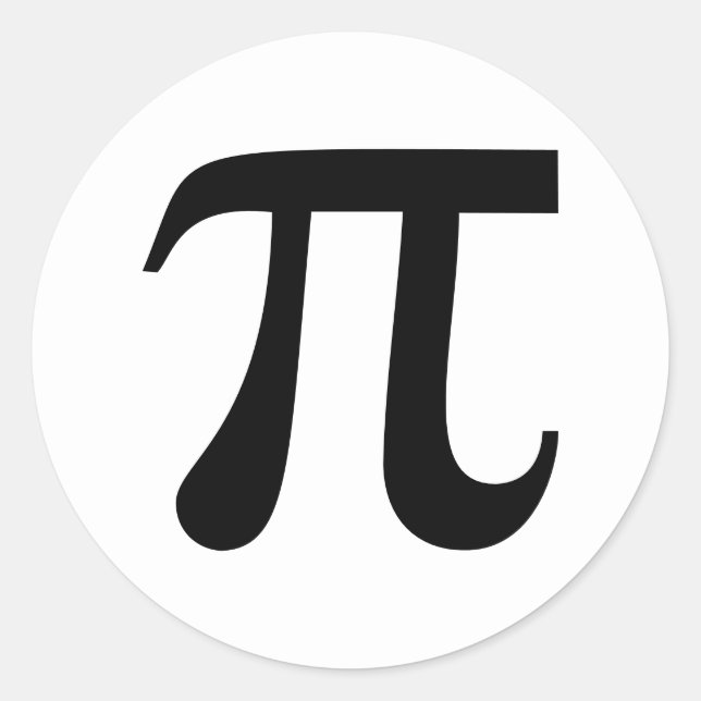 Pi Symbol Runt Klistermärke (Framsida)