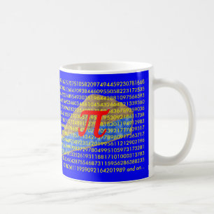 Pi-symbol, siffror och paj kaffemugg