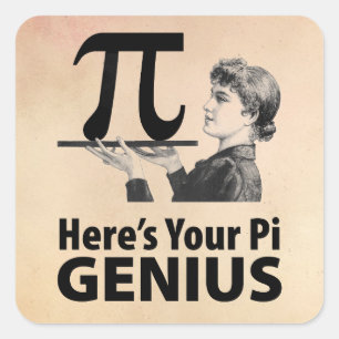 Pi-symbolhumor Fyrkantigt Klistermärke
