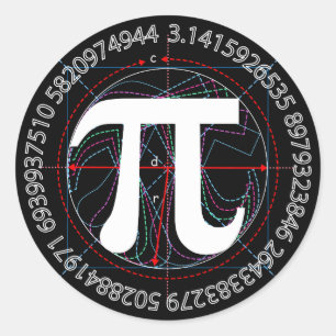 Pi-symbolteckning Runt Klistermärke