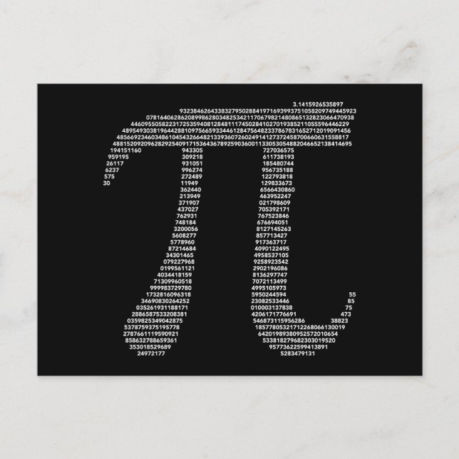 Pi-symbolvykort Vykort (Framsida)