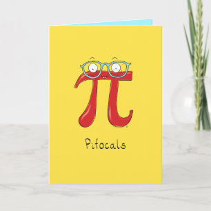Pi-tecken - Pi-symbol med glasshälsningskort Kort