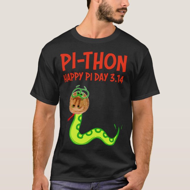 PI THON Pi Day Python Pie Math Snake Wild Animal N T Shirt (Framsida)