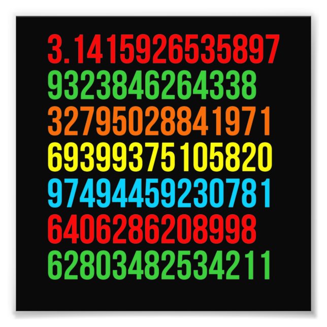 Pi Value Math Teacher Mathematics Math Student Fototryck (Framsidan)