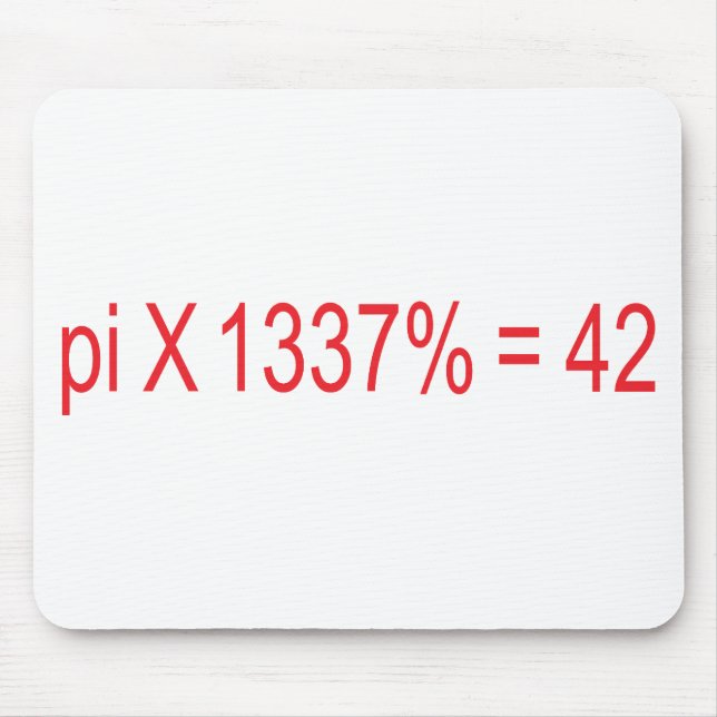 pi X 1337% = 42 Musmatta (Framsidan)