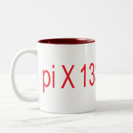 pi X 1337% = 42 Två-Tonad Mugg