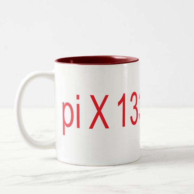pi X 1337% = 42 Två-Tonad Mugg (Vänster)