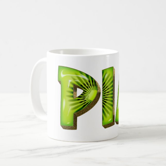 Pia Name Kiwi Style Tasse Teetasse Kaffeetasse Kaffemugg (Framsida vänster)