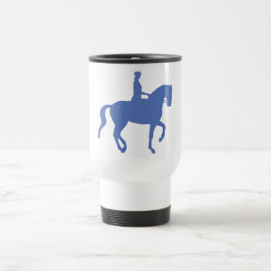 Piaffe Dressagehäst och ryttare (blått) Resemugg