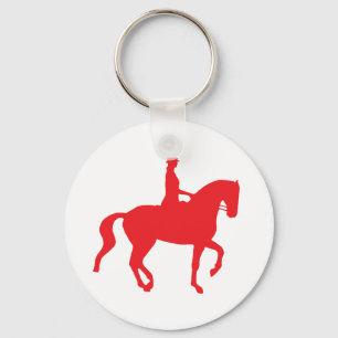 Piaffe Dressagehäst och ryttare (red) Nyckelring