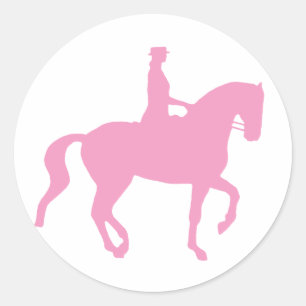 Piaffe Dressagehäst och ryttare (rosor) Runt Klistermärke
