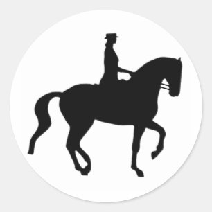 Piaffe Dressagehäst och ryttare Runt Klistermärke