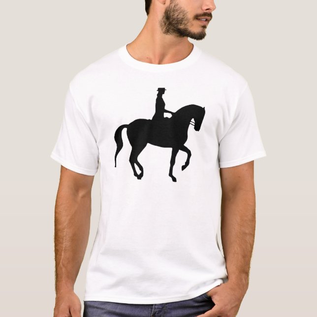 Piaffe Dressagehäst och ryttare (svarten) T Shirt (Framsida)