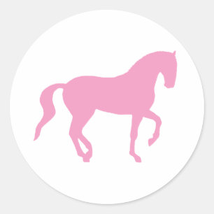 Piaffe Horse (rosa) Runt Klistermärke