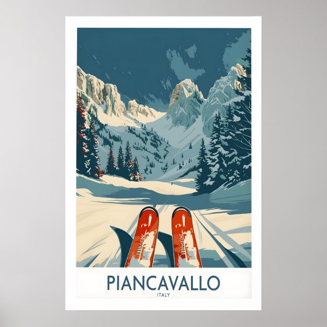 Piancavallo Väggkonst Skidtryck 1 (Framsidan)
