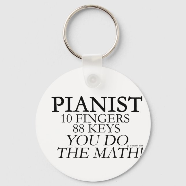 Pianist 10 Finger 88 Nycklar Nyckelring (Framsida)