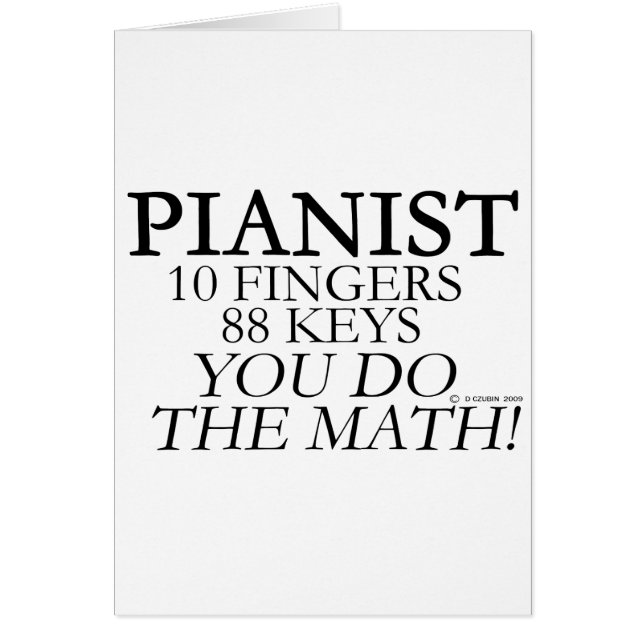 Pianist 10 Finger 88 Nycklar OBS Kort (Framsidan)