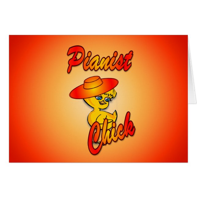 Pianist Chick #5 Hälsningskort (Framsidan Horizontal)