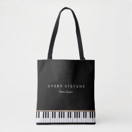 Pianist Elegant och Simple Black Piano Nycklar Bus Tygkasse