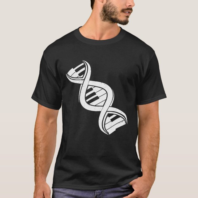 Pianist Gift Idea Tangentbord DNA Classical Music  T Shirt (Framsida)