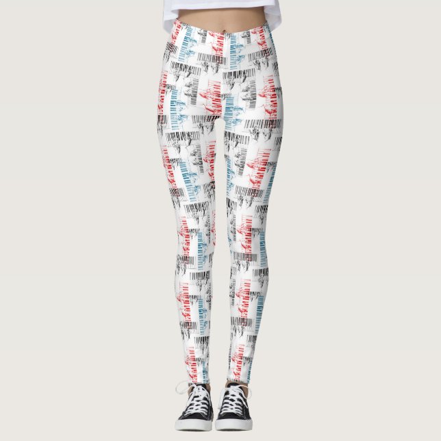 Pianist händer mönster leggings (Framsida)