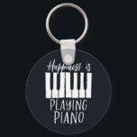 Pianist Happity spelar Piano Nyckelring<br><div class="desc">Vintage och återdesign för musiker,  pianospelare,  orkestermedlem och musik älskare. Coola och lustigt nödrakgods för pianist. Perfekt för pianolärare,  sångare och sångskrivare. Underbar julklapp och födelsedagspresent för barnson,  mor,  barndotter,  far,  son,  dotter,  bror,  syster,  vänner,  kollega och medarbetare.</div>