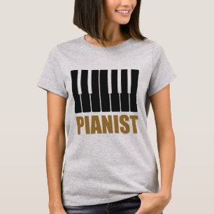 Pianist Modern Typografi T Shirt