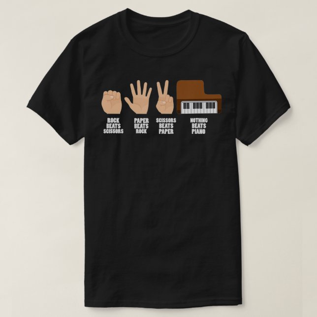 Pianist & Music Älskare Ingenting Beats Piano T Shirt (Design framsida)