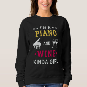 Pianist och vinkonstnär kvinnor pianospelare t shirt