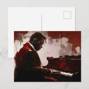 Pianist på nattbaren vykort