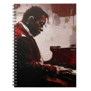 Pianist på nattklubb anteckningsbok