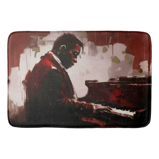 Pianist på nattklubb badrumsmatta (Framsidan)