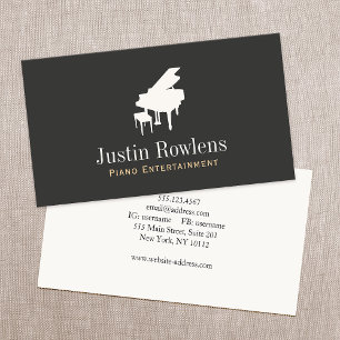Pianist Piano Music Teacher Grand Piano Visitkort