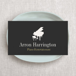 Pianist Piano Music Teacher Grand Piano Visitkort
