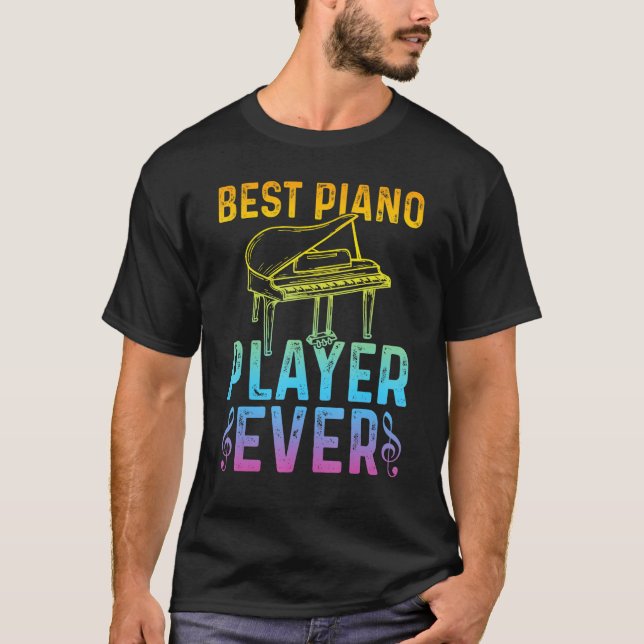 Pianist Piano Musician   Best Piano Player T Shirt (Framsida)