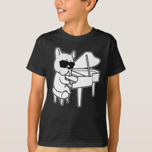Pianist Piano Player-Hund med Piano T Shirt