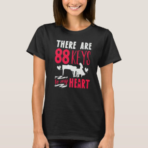 Pianist Piano Player Tangentbord finns 88 Nyckel t Shirt
