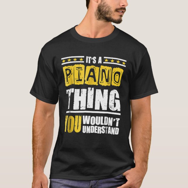 Pianist Piano Sak Shirt med sätning T (Framsida)