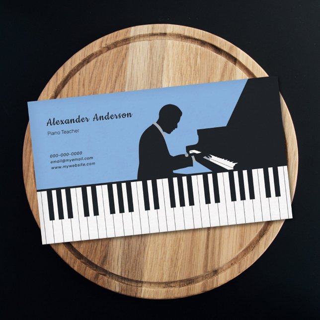 Pianist & pianolärare visitkort (Pianist & Piano Teacher Business Card)