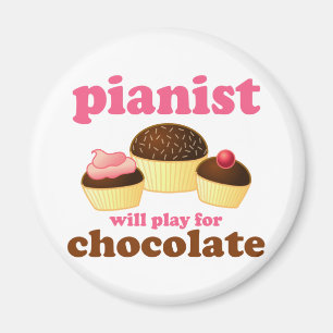 Pianist Play for Chocolate Magnet