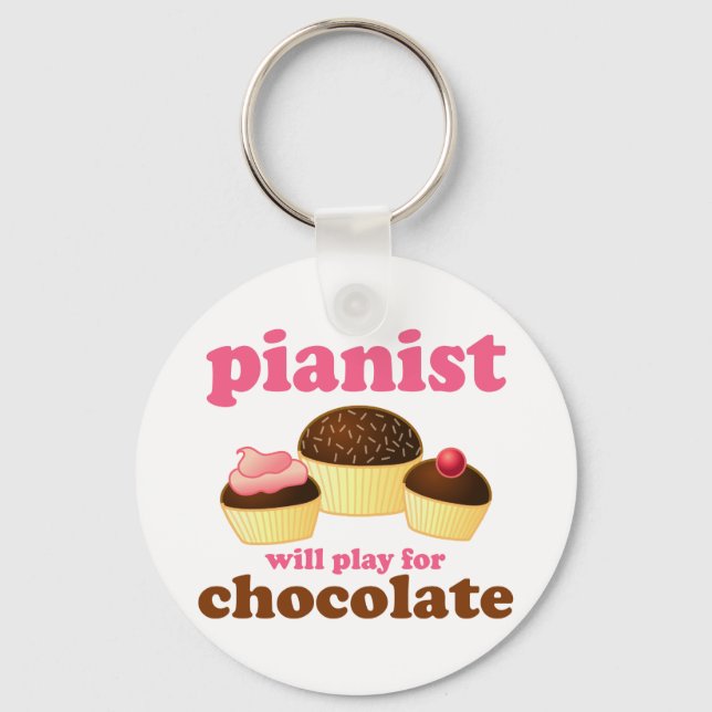 Pianist Play for Chocolate Nyckelring (Framsida)