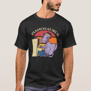 Pianist Rex Dinosaur Pianosaurus på Piano T Shirt