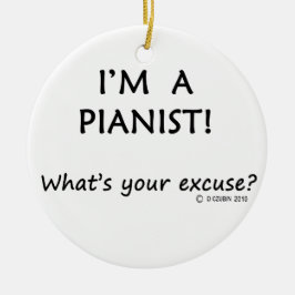Pianist Ursäkta Julgransprydnad Keramik