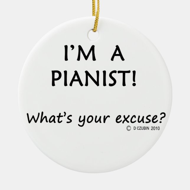 Pianist Ursäkta Julgransprydnad Keramik (Framsidan)