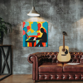 Pianist - ursprunglig Oljemålning Fototryck