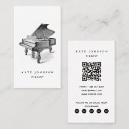Pianist Vintage Piano Musician Music Teacher Visitkort