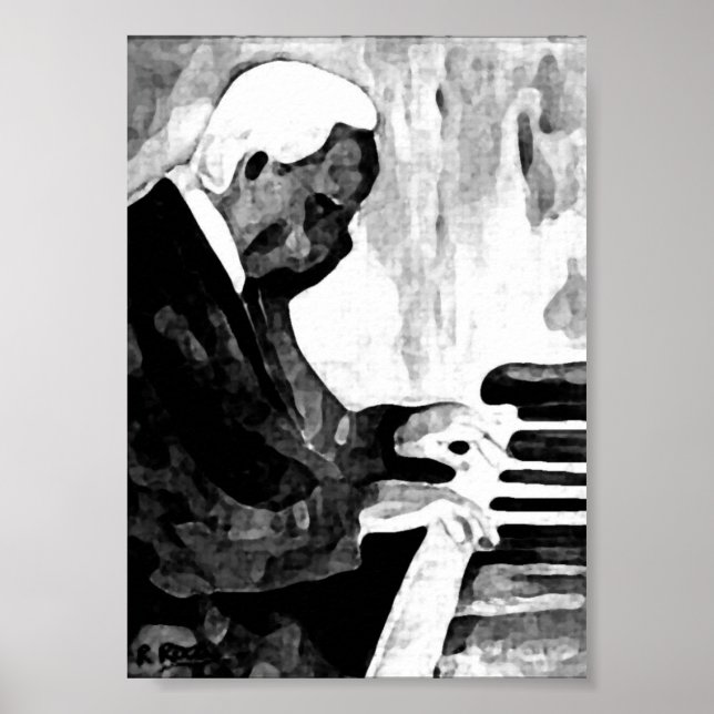Pianista Jazz O Indian Ink Artwork Impresiones Poster (Framsidan)