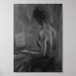 Pianista Mujer Original Oils Artwork Impressiones Poster