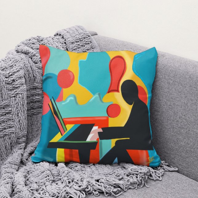 Pianisten - Original oljemålning Kudde (Skapare uppladdad)